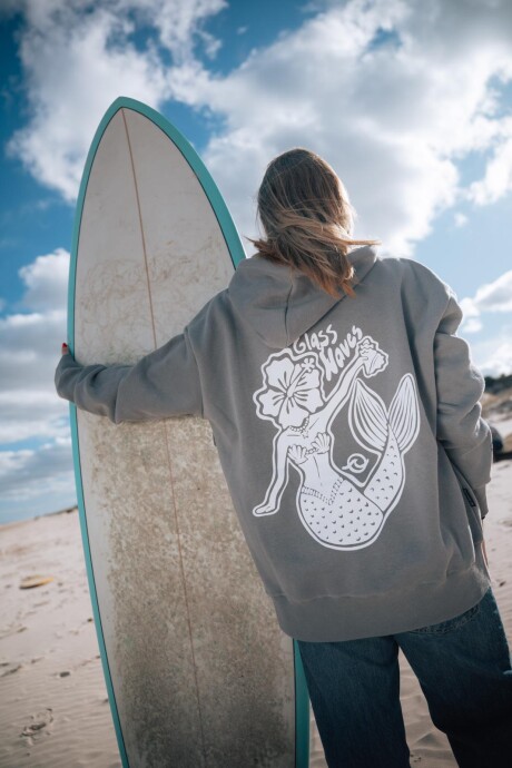 Hoodie Sirena Over Fit / Gris U