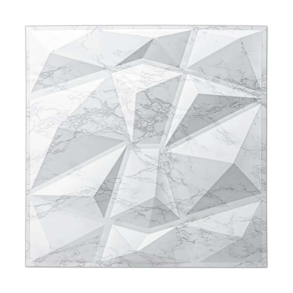 Revestimiento de Pared Panel 3D PVC 50x50 Cm Marmol Claro - Diseño Marmol Claro 