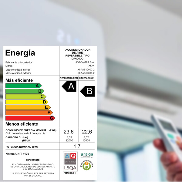 Aire Acondicionado Xion 12.000 Bluetooth Xi-aas12000-2 AIRE A. XION 12000BTU ON/OFF AAS12000-2