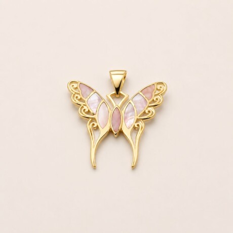 Dije Pink Butterfly - Plata y Baño de Oro Dije Pink Butterfly - Plata y Baño de Oro