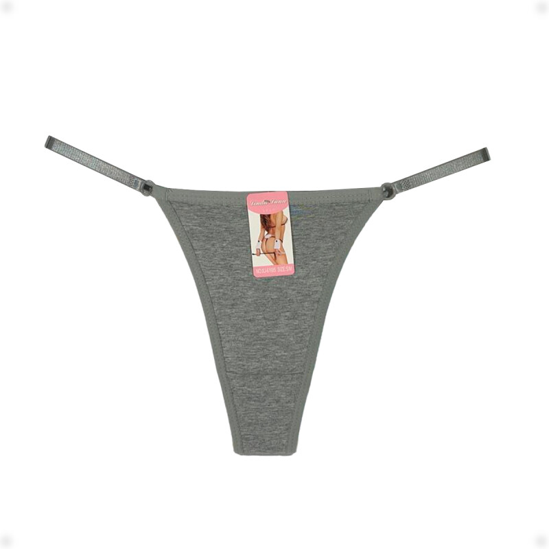 Tanga Colaless Ajustable De Algodón Gris Talla L-XL