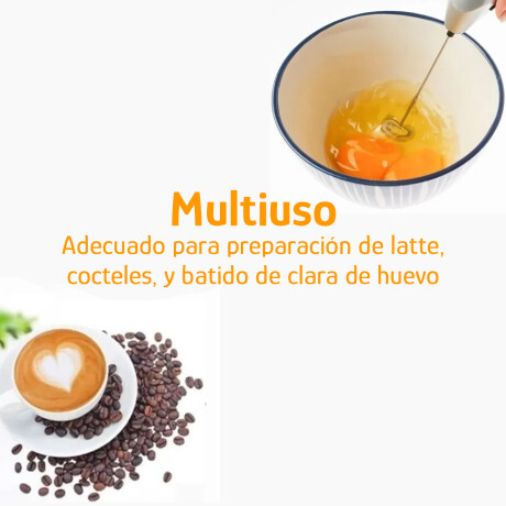 Batidor Espumador Multiuso Portátil Pilas AA Acero Inox Beige