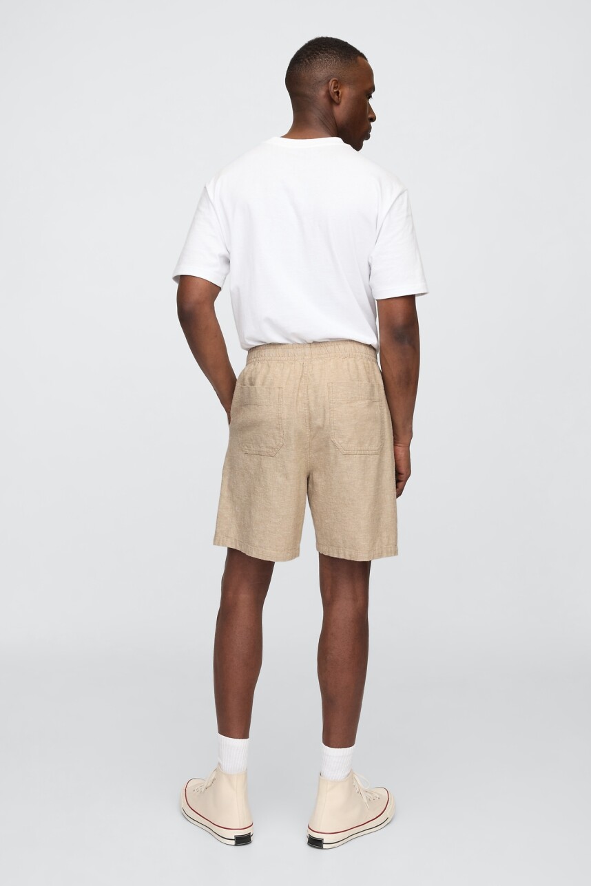 Short De Lino Easy 7Inch Hombre Khaki