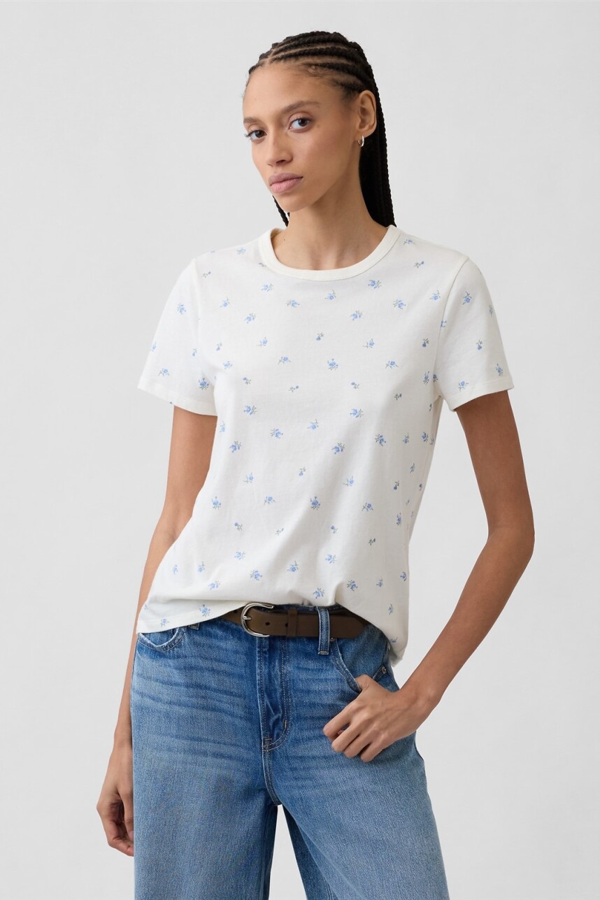 Remera Manga Corta Mujer Purple Floral