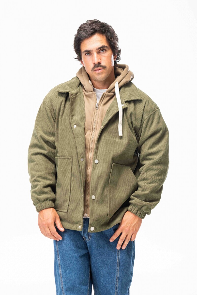 Campera PANA CON CAPUCHA - VERDE 