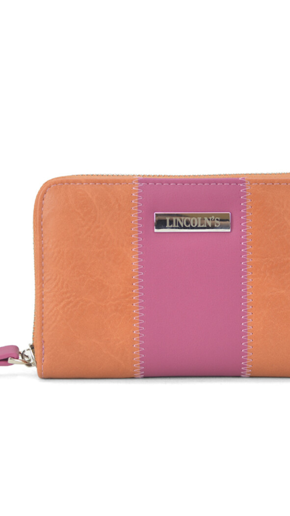 BILLETERA DEDALERA MANDARINA Y FUCSIA