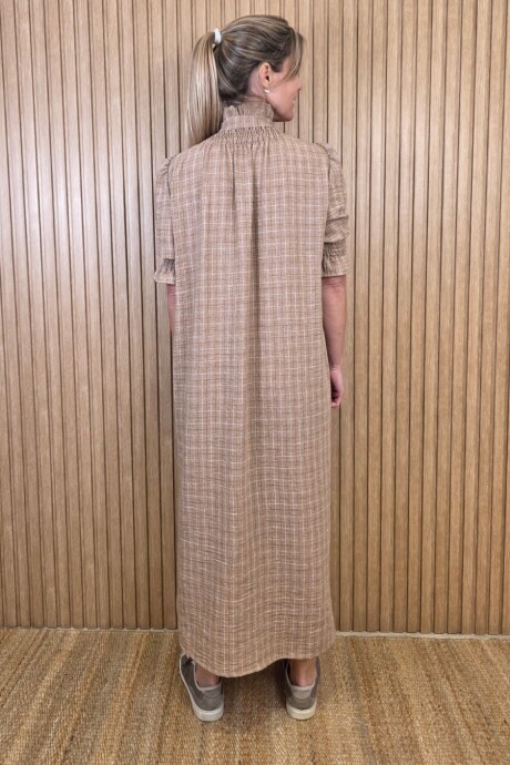 Vestido Maldivas Cuadros Marrón
