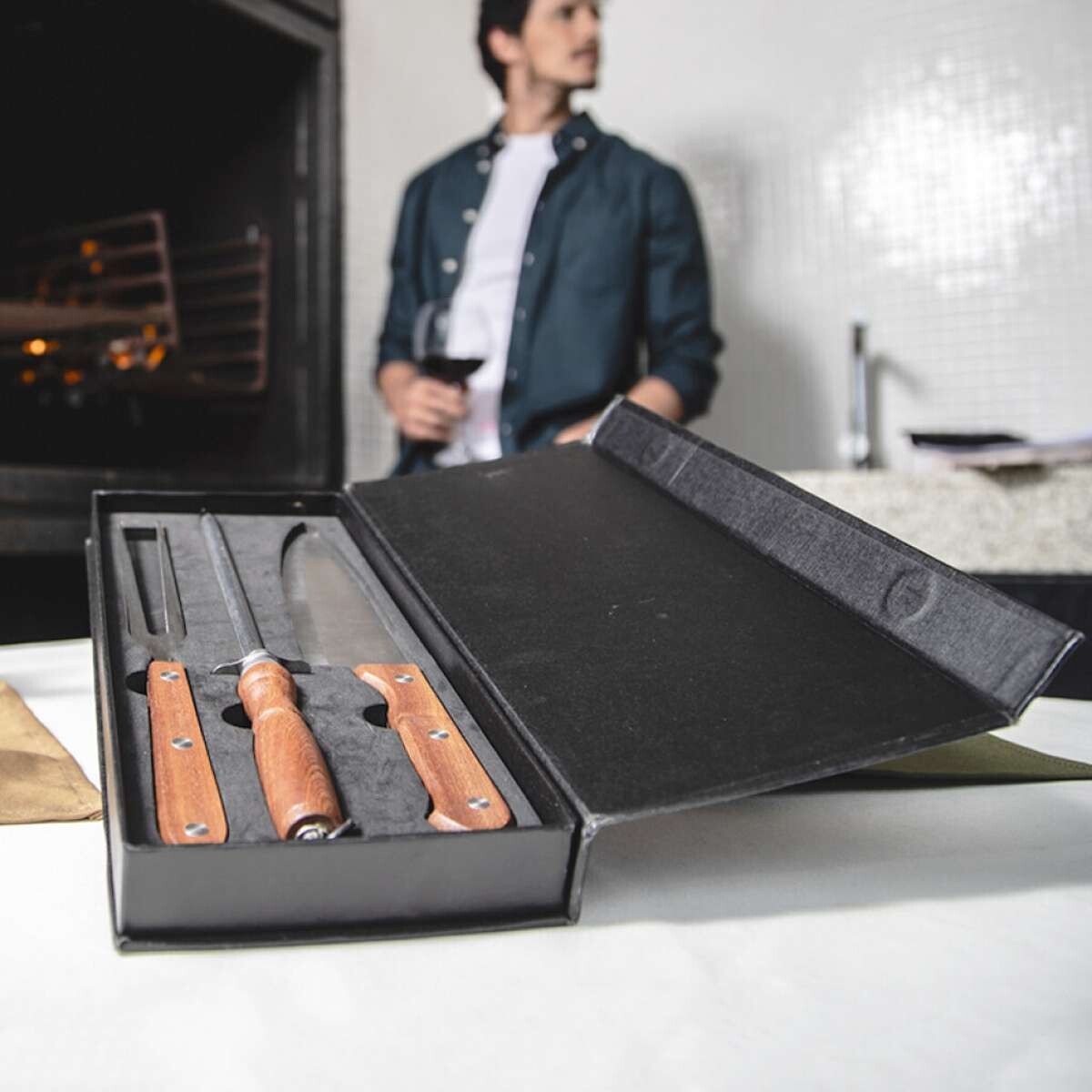 Juego De Trinchar Braford - Negro 