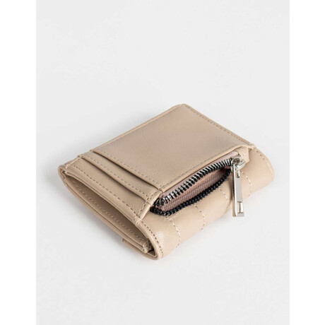 Billetera Puffy Con Solapa Marron Beige
