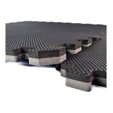 Piso De Goma Eva Tatami Yoga Encastrable 1m X 1m X 2cm Negro con Gris