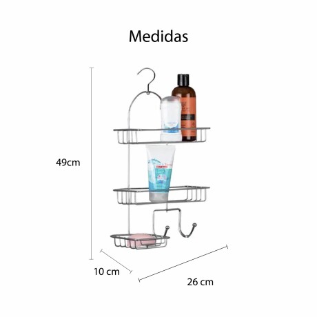 Organizador De Ducha Metálico Práctico Elegante Plateado
