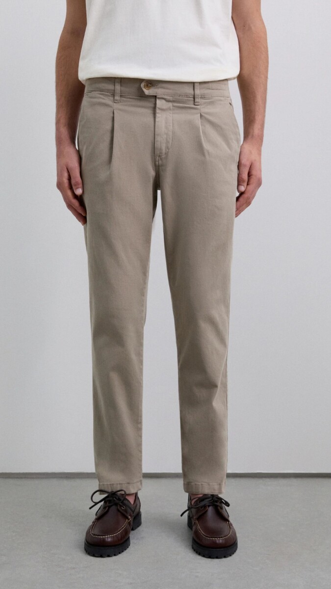 Pantalon pinzas - Beige 
