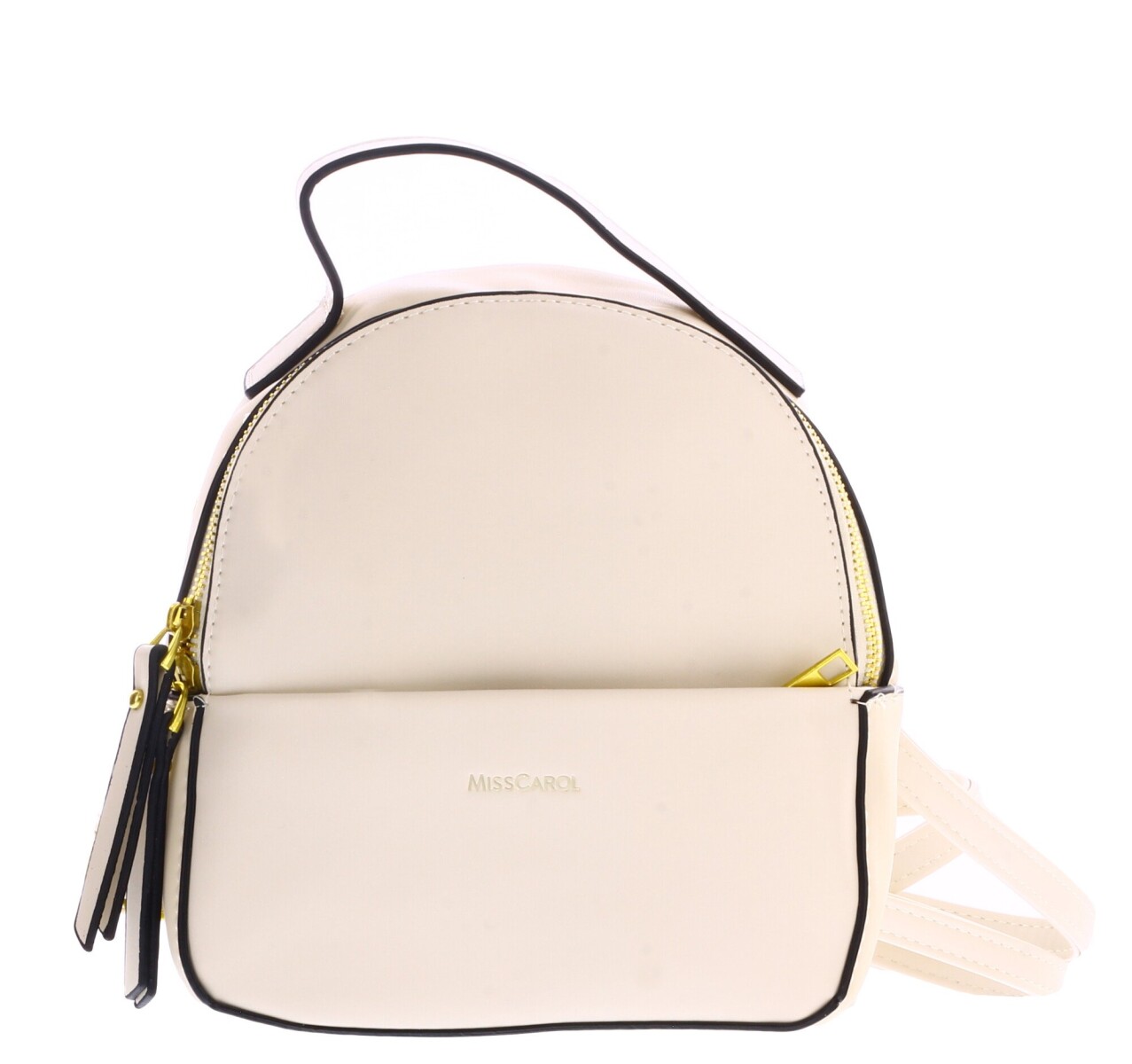 Mochila Miss Carol con cierres - Blanco 