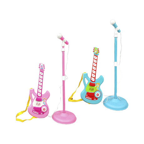Guitarra Eléctrica Con Micrófono Para Niños Y Niñas Rosa