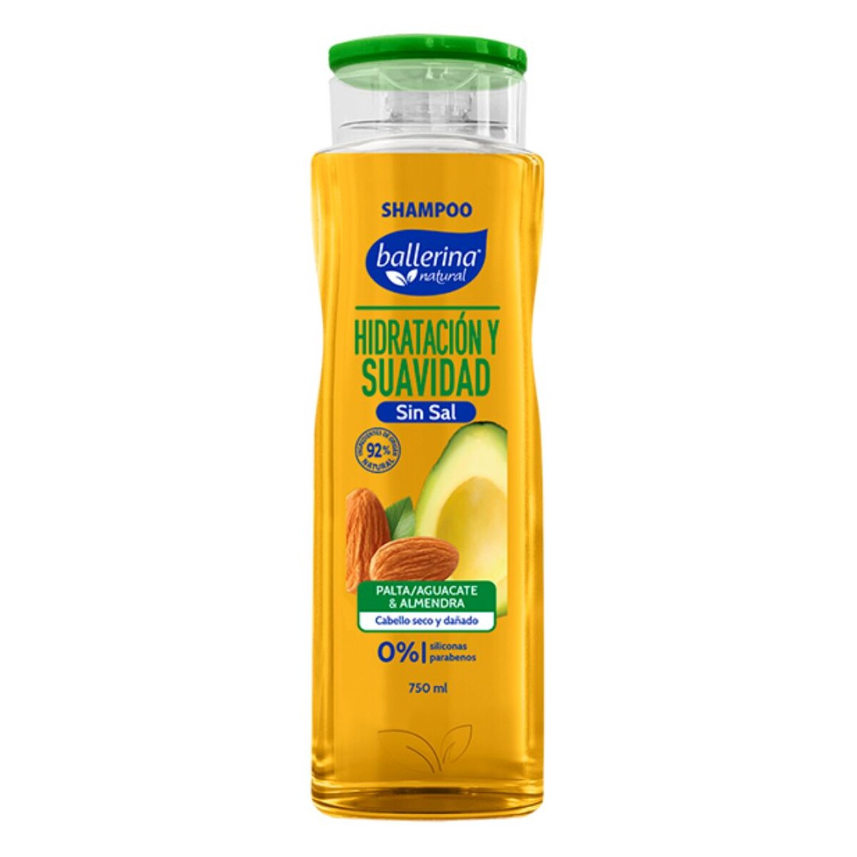 Shampoo Ballerina Sin Sal 750ml - Hidratación y Suavidad 