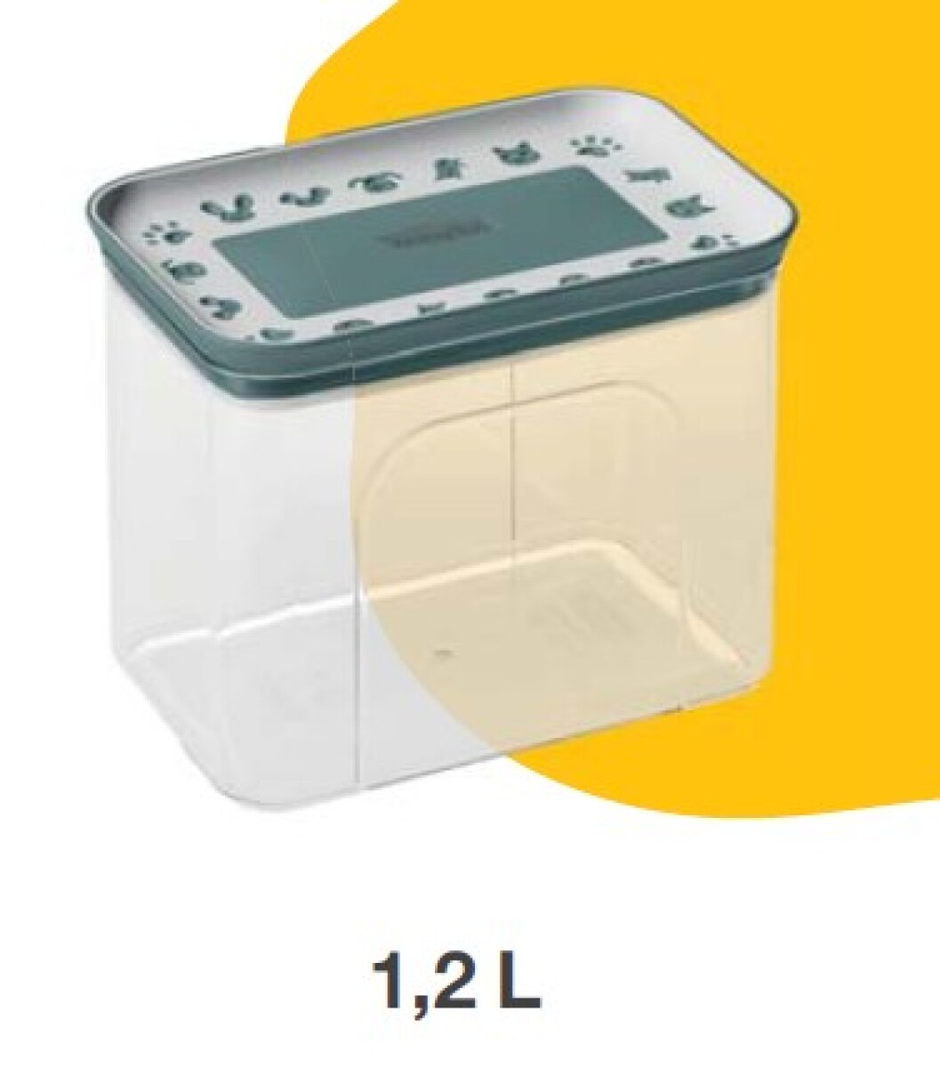 BARATTOLO RETTANGOLARE PET SNACKBOX 1,2LT BIANCO/VERDE INGLESE 