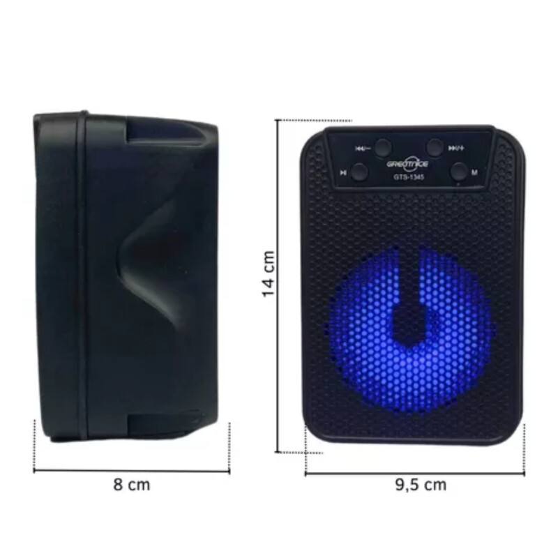 Parlante Bluetooth Recargable Con Luz Led De Colores Negro