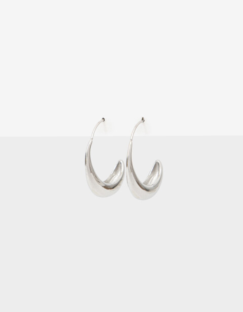 Aros Argollas Metal Aros Argolla De Acero Gota - Plateado