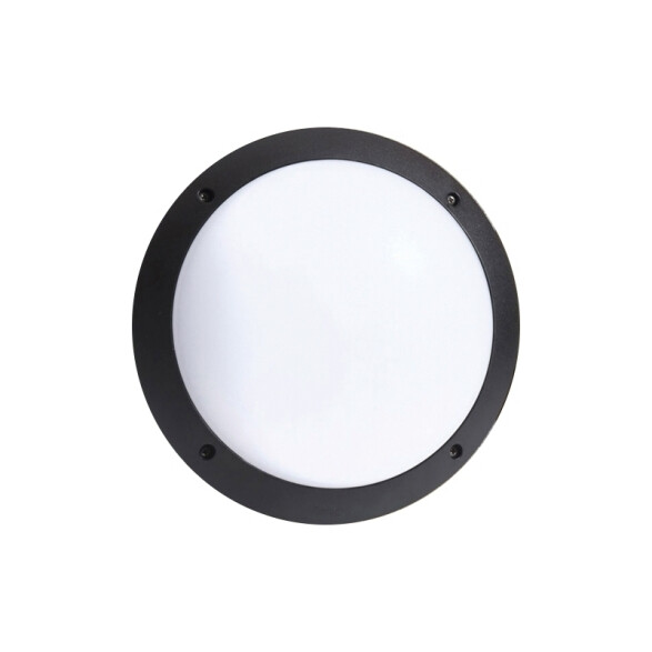 Plafón LED negro IP66 GX53 inc Ø300mm LUCIA 1R3 FL0412