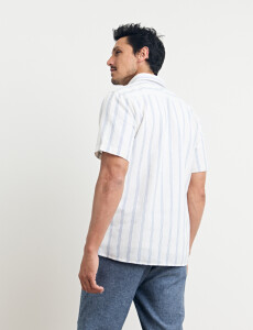 012630 CAMISA HARRINGTON LABEL Natural/celeste