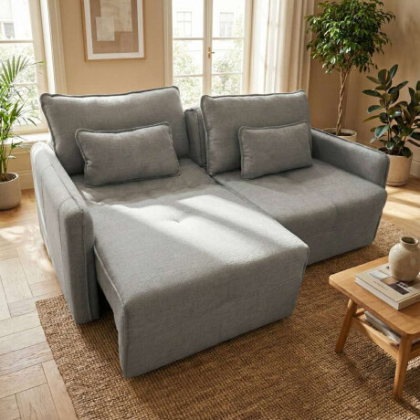 Sillon Cama Cline 3 Cuerpos Extensible Gris