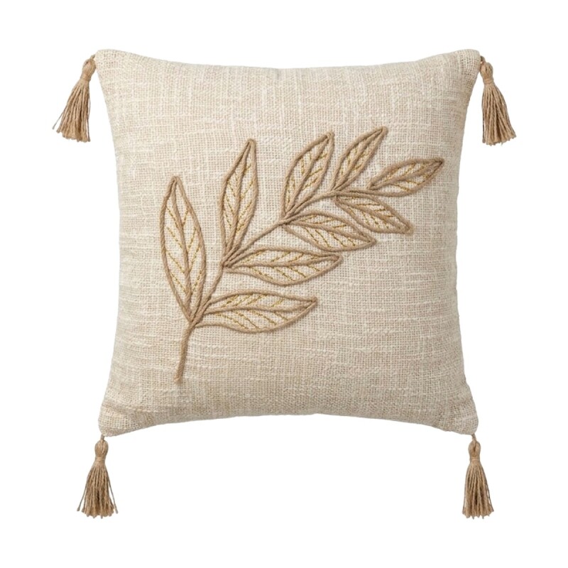 COJIN CUAD BEIGE DIS HOJA 40X40CM Unica