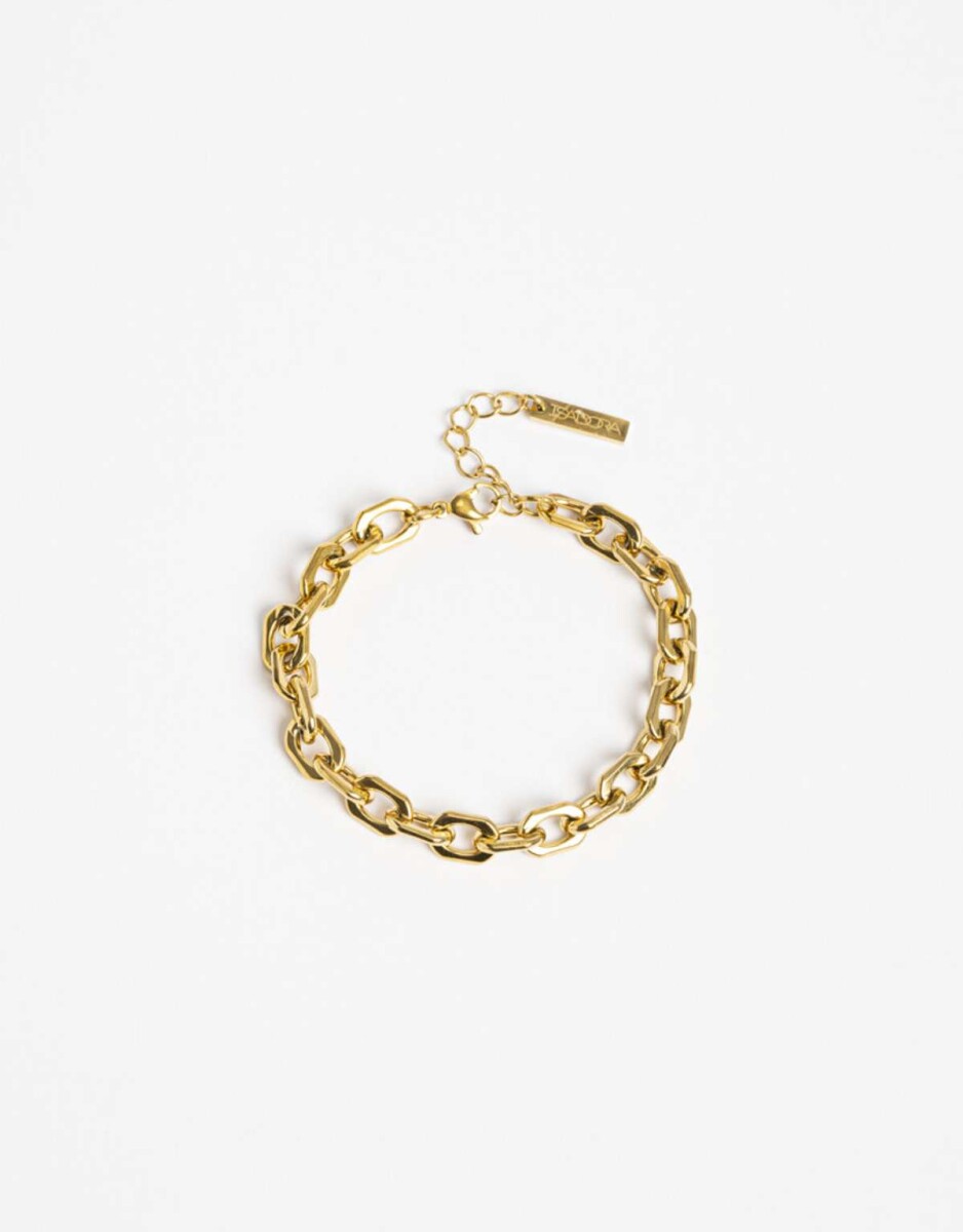Pulsera De Eslabones Bold Acero - Dorado 