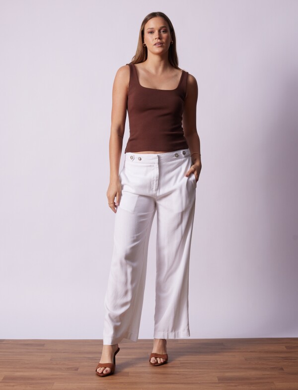 Pantalon Lino Wide Leg CRUDO