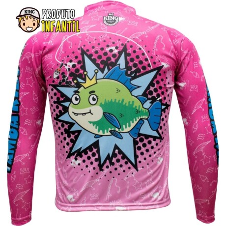 Remera INFANTIL animada con protección UV50+ KING BRASIL KFF10 Rosa