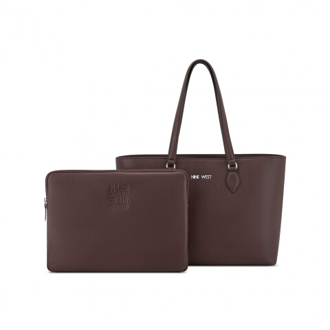 Nyra 2 In 1 Tech Tote Raisin