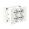 22105 MARCO C/4 SCH 2P+T C/SEG Marco con 4 Tomacorrientes Schuko 2P+T con Seguro Blanco