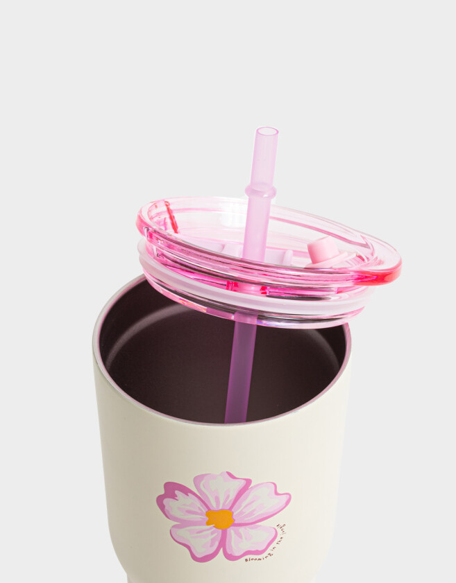 Artículos cocina Vaso Alto De Acero Inoxidable Estampado Con Sorbete - Blanco Crudo