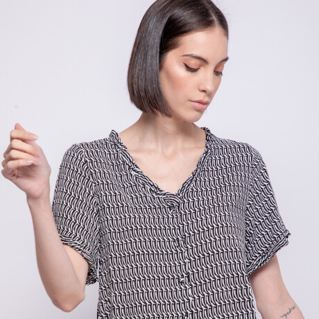 CAMISA PORTOFINO Negro/Blanco