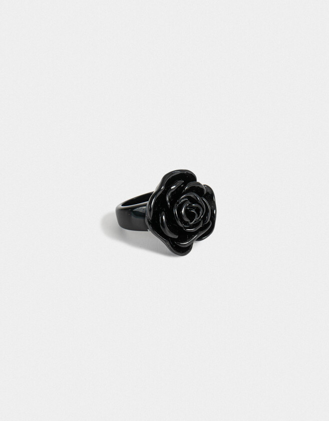 Anillos Medianos y Grandes Resina Anillo De Resina Rosa - Negro