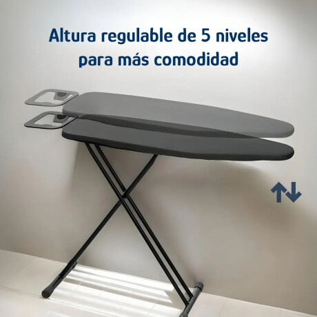 Tabla De Planchar Ajustable 5 niveles Plegable Porta Plancha Negro