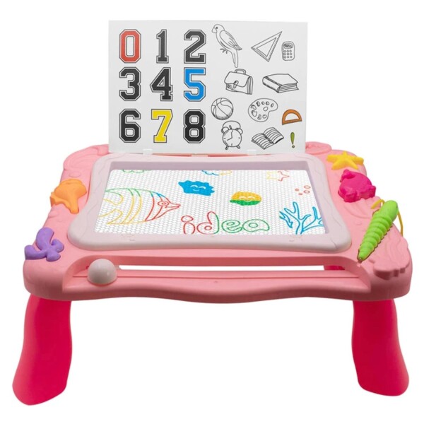 Pizarra Magica Magnetica Mesa Dibujo Infantil Niños Accesor. Variante Color Rosa