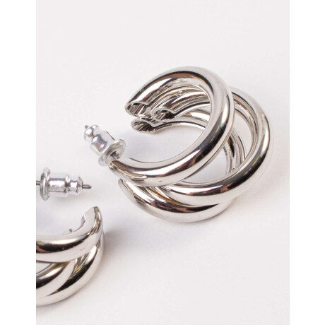 Argollas Triples Plateado Rodio
