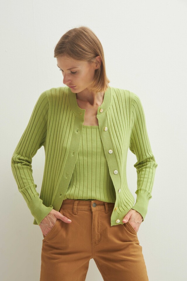 Cardigan canale verde manzana