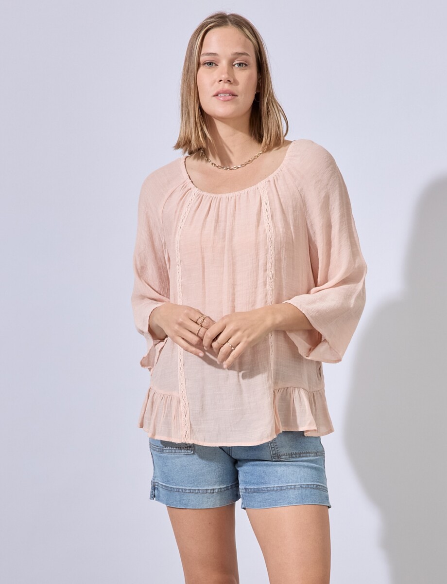 Blusa Crochet - Rosa 