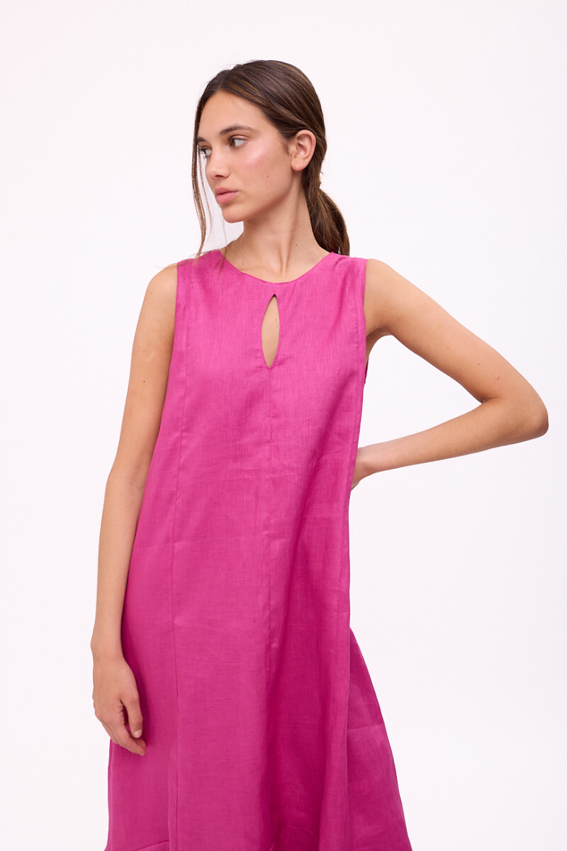 VESTIDO POLK LONG Fucsia