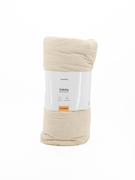 COLCHA 2 PLAZAS BEIGE