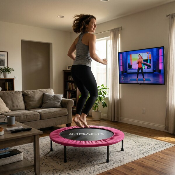 Mini Trampolin Plegable Cama Elástica Saltarín Fitness 102 Cm IMBACK Color Rosa Mini Trampolin Plegable Cama Elástica Saltarín Fitness 102 Cm IMBACK Color Rosa