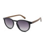 Lentes De Sol Bambu E Madeira Redondo - Unisex Gradiente/Negro