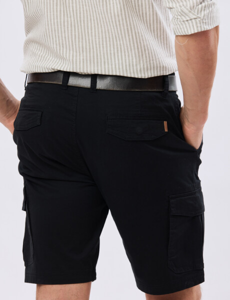 BERMUDA CARGO CON ELASTANO Negro