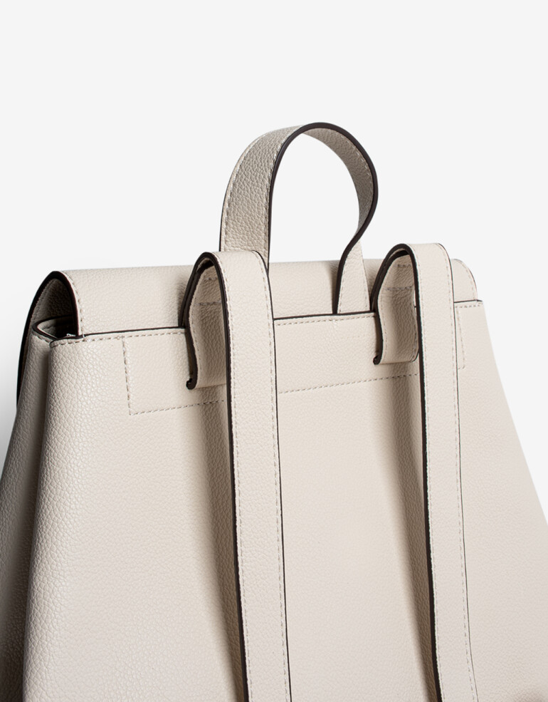 Mochilas Urbanas Mochila Con Solapa - Blanco Crudo