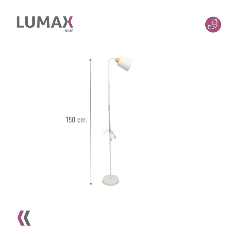 Lámpara De Pie Lumax Nórdica Flexible 1.5 M Blanco