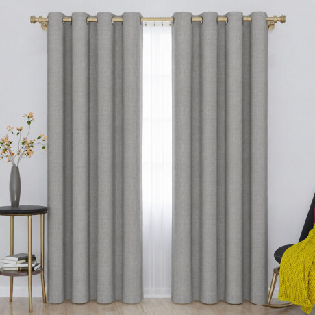 Set x2 Cortina Blackout 140x230 Cm Living Dormitorio Gris Topo
