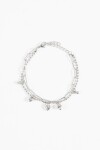 Pulsera doble dije cora plateado