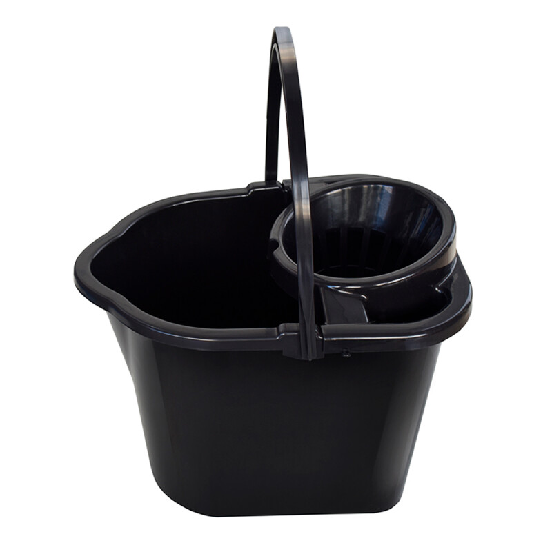 Balde con centrifugadora para mopa 14 lts NEGRO