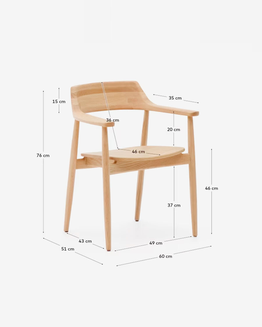 Silla Fondes de madera maciza de roble con acabado natural FSC Mix Credit Silla Fondes de madera maciza de roble con acabado natural FSC Mix Credit